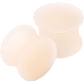BanaVega 2PCS Silicone Skin Double Flared Saddle Cute Stretcher Ear Gauge Plug Earring Lobe Piercing Jewelry Choose Sizes in Saudi Arabia