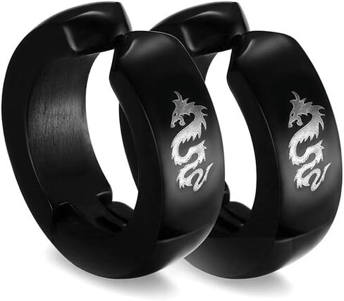 Mgutillart الشرير الصخرة الفولاذ المقاوم للصدأ التنين كليب على الأقراط in Kuwait