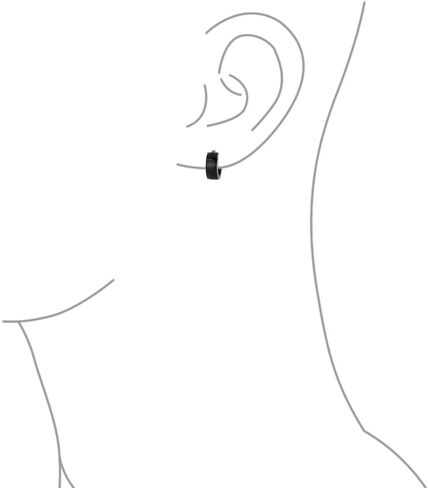 Black Silver Rose Gold Tone Plated Simple Plain Kpop Huggie Hoop Earrings For Men For Women For Teen Stainless Steel in Saudi Arabia