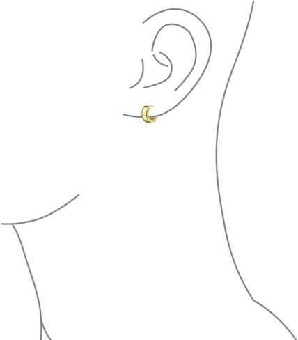 Black Silver Rose Gold Tone Plated Simple Plain Kpop Huggie Hoop Earrings For Men For Women For Teen Stainless Steel in Saudi Arabia