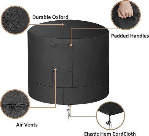 Ailelan Winter Air Conditioner Cover, 24 Inch AC Cover for Outside Unit, Windproof and Waterproof, 420D Universal AC Cover Fits Up to 24 x 24 x 30 Inches, Black, Square in Kuwait
