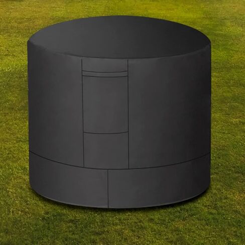 Ailelan Winter Air Conditioner Cover, 24 Inch AC Cover for Outside Unit, Windproof and Waterproof, 420D Universal AC Cover Fits Up to 24 x 24 x 30 Inches, Black, Square in Kuwait
