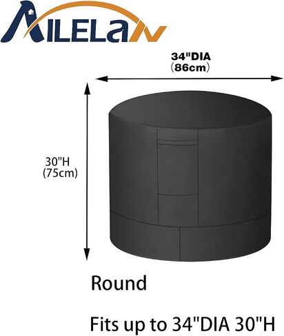 Ailelan Winter Air Conditioner Cover, 24 Inch AC Cover for Outside Unit, Windproof and Waterproof, 420D Universal AC Cover Fits Up to 24 x 24 x 30 Inches, Black, Square in Kuwait