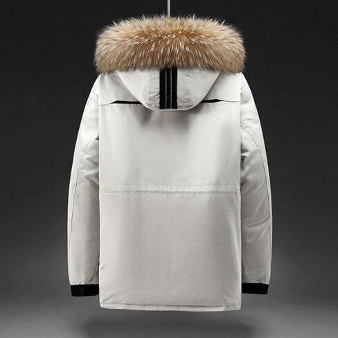 HZCX FASHION Men's Thick Outdoor Down Coats Couples Winter Parka with Fur Hood in Saudi Arabia