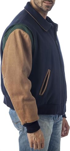 REED Men's Premium Quality Leather Letterman Varsity Jacket Made in USA in Kuwait