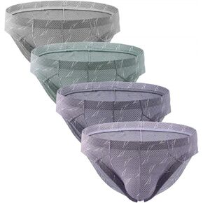 Summer Code Men's Elastic Mesh Briefs Breathable Comfort Underwear Pack