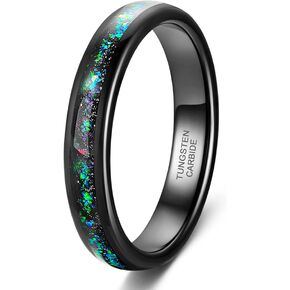 TIGRADE 4MM 8MM Tungsten Wedding Band Multi-Colors Opal Inlay Wedding Ring for Women Men Comfort Fit Size 7-13 in Saudi Arabia