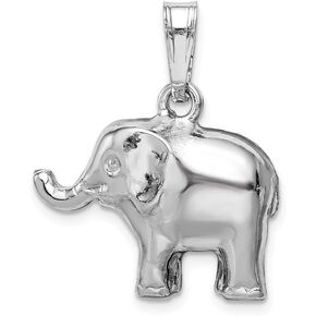 Solid 925 Sterling Silver Elephant Pendant Charm 27mm in Saudi Arabia