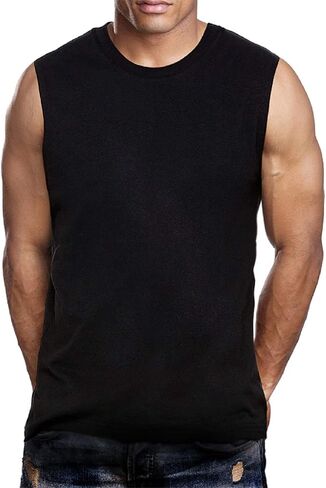Zeratova Men’s Muscle Tank Top Sleeveless Workout & Yoga Athletic Gym Fitness Training Moisture Wicking Shirt – 100% Cotton in Saudi Arabia