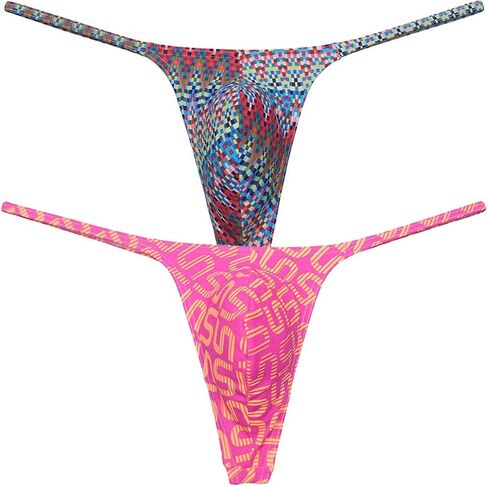 Botmois Men's G-Strings Bikini Underwear Slim Pouch Swim Thong Minimal Coverage Posing Tangas in Kuwait