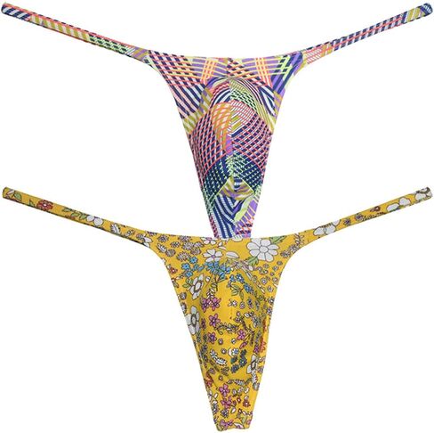 Botmois Men's G-Strings Bikini Underwear Slim Pouch Swim Thong Minimal Coverage Posing Tangas in Kuwait