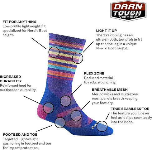 Darn Tough Women's Snowburst OTC Midweight Ski and Snowboard Sock (Style 8028) - in Saudi Arabia