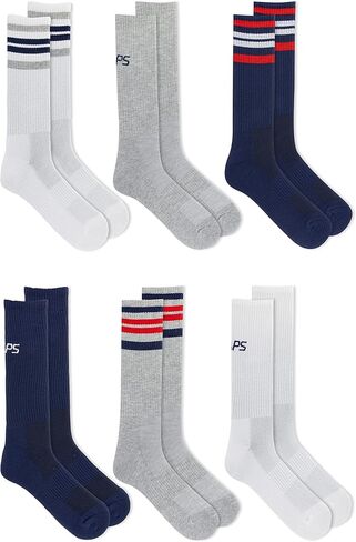 Chaps Mens Sport Cushioned Crew Socks - 6 Pair Pack - Front Mesh and Arch Support in Saudi Arabia