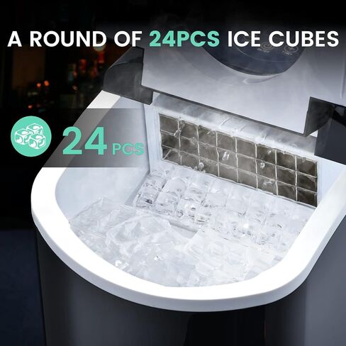 TRUSTECH Ice Maker - 9 Cubes Ready in 6 Mins, 26Lbs/24H Portable Ice Maker Countertop, Self-Cleaning Function Ice Maker Machine, Nugget Ice Maker for Home, Kitchen, Office & Bar (Black) in Saudi Arabia