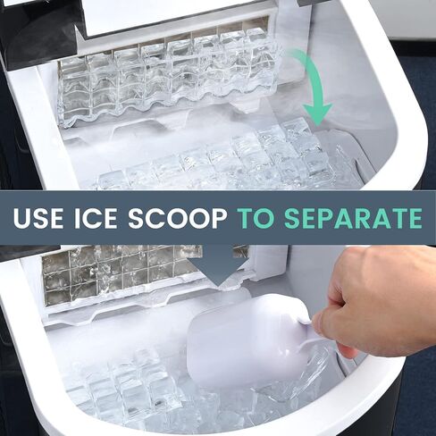 TRUSTECH Ice Maker - 9 Cubes Ready in 6 Mins, 26Lbs/24H Portable Ice Maker Countertop, Self-Cleaning Function Ice Maker Machine, Nugget Ice Maker for Home, Kitchen, Office & Bar (Black) in Saudi Arabia