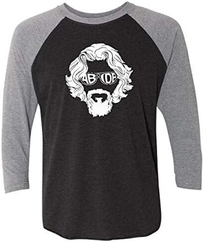 ZJ Designs The Little Dude T-Shirt Lebowski Abide Inspired Baseball Raglan Dude Abides in Kuwait