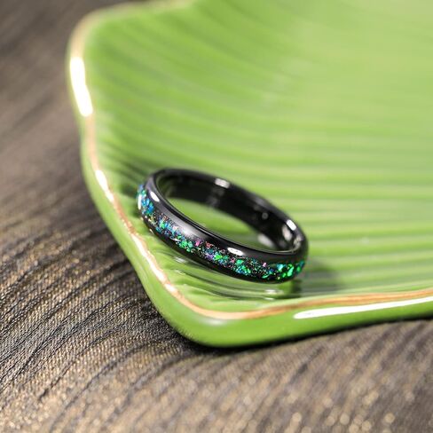 TIGRADE 4MM 8MM Tungsten Wedding Band Multi-Colors Opal Inlay Wedding Ring for Women Men Comfort Fit Size 7-13 in Saudi Arabia
