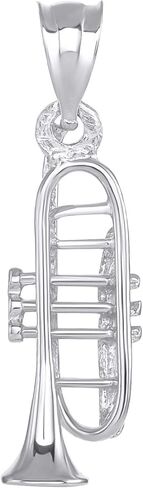 CaliRoseJewelry Sterling Silver Trumpet Horn Charm Pendant in Kuwait
