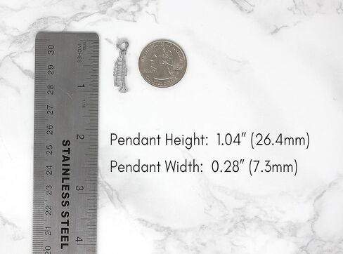 CaliRoseJewelry Sterling Silver Trumpet Horn Charm Pendant in Kuwait