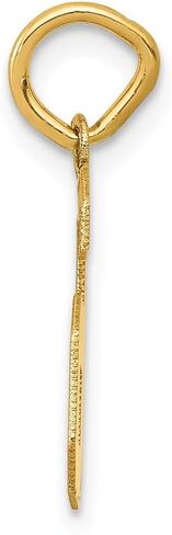 Solid 14k Yellow Gold Small Number 6 Charm Brushed Matte Finish Pendant - 18mm x 7mm in Saudi Arabia