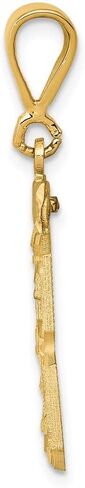 Solid 14k Yellow Gold Medium Diamond-cut Number 33 Charm Pendant in Saudi Arabia