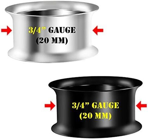 2 Pairs of Stainless Steel Black Anodized Double Flared Piercing Jewelry Ear Stretching Lobe Plugs Tunnel Earring in Kuwait