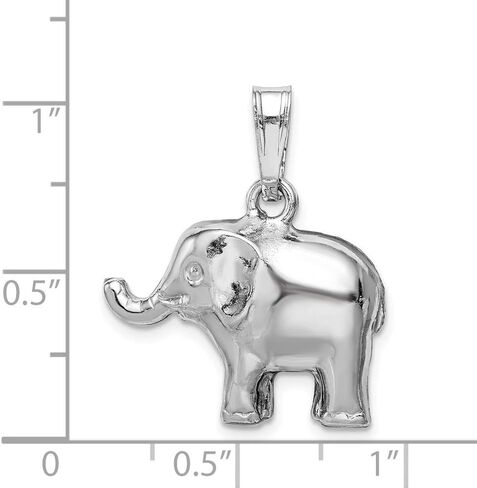 Solid 925 Sterling Silver Elephant Pendant Charm 27mm in Saudi Arabia
