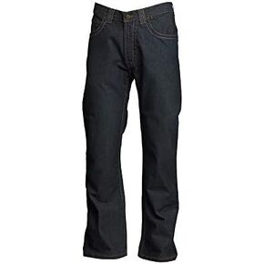 LAPCO FR Modern Jeans for Men, Flame Retardant Work Pants, Relaxed Fit, Low-Rise, Bootcut, Washed Denim, P-INDM45 in Saudi Arabia