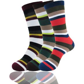 BambooMN Men's Rayon from Bamboo Fiber Stripe Socks in Kuwait