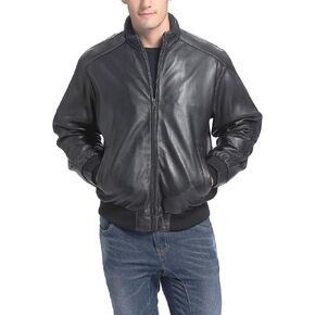 BGSD Men City Lambskin Leather Bomber Jacket (Regular and Big & Tall) in Kuwait