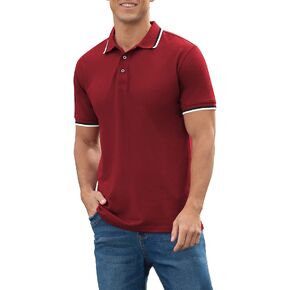 قمصان بولو رجالي من NITAGUT بأكمام قصيرة صيفية من القطن بمقاس كلاسيكي، تي شيرت بولو بتصميم أساسي كاجوال، قمصان جولف من الجيرسيه in Kuwait