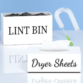 Farmhouse Dryer Sheet Holder, Carmanon Acrylic Dryer Sheet Dispenser Magnetic Laundry Fabric Softener Sheets Holder, Dryer Sheet Container Storage Box with Lid for Laundry Room Decor & Organization in Kuwait