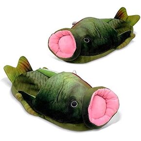 Plush Bass Slippers- Unisex Indoor Shoe, with No Slip Design. Warm and Comfortable Fit for Men, Women & Kids Funny Gift in Saudi Arabia