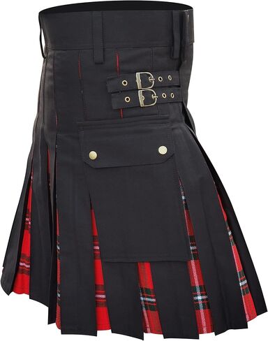 CLOUD KILT " Kilt for Men, Utility Kilt, 100% Cotton Jeans Hybrid Kilt, Modern Box Pleated Tartan Traditional Men's Kilt in Saudi Arabia