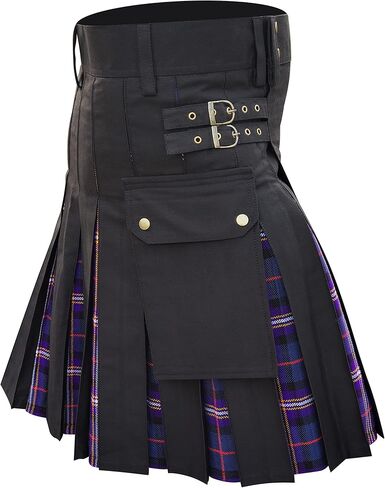 CLOUD KILT " Kilt for Men, Utility Kilt, 100% Cotton Jeans Hybrid Kilt, Modern Box Pleated Tartan Traditional Men's Kilt in Saudi Arabia