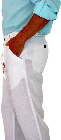 short fin Men's Drawstring Linen Pants in Kuwait