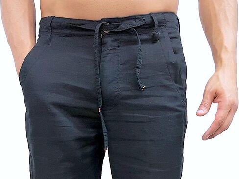 short fin Men's Drawstring Linen Pants in Saudi Arabia