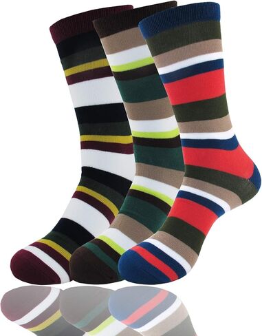 BambooMN Men's Rayon from Bamboo Fiber Stripe Socks in Kuwait