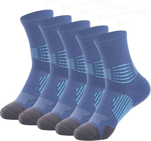 Kodal Copper Infused Fitness Socks No Smell Crew Tab Support Practice Quarter Socks Anti Slip Comfortable Cushion - 5 Pairs in Saudi Arabia