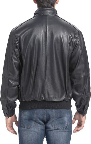 BGSD Men City Lambskin Leather Bomber Jacket (Regular and Big & Tall) in Kuwait