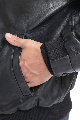 BGSD Men City Lambskin Leather Bomber Jacket (Regular and Big & Tall) in Kuwait