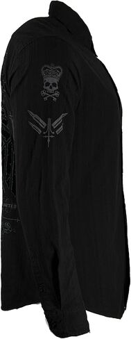 Xtreme Couture by Affliction Men's Button Down Shirt Connect Black Biker in Saudi Arabia