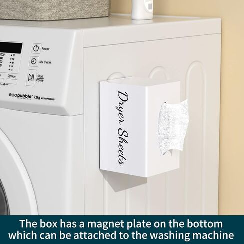 Farmhouse Dryer Sheet Holder, Carmanon Acrylic Dryer Sheet Dispenser Magnetic Laundry Fabric Softener Sheets Holder, Dryer Sheet Container Storage Box with Lid for Laundry Room Decor & Organization in Saudi Arabia