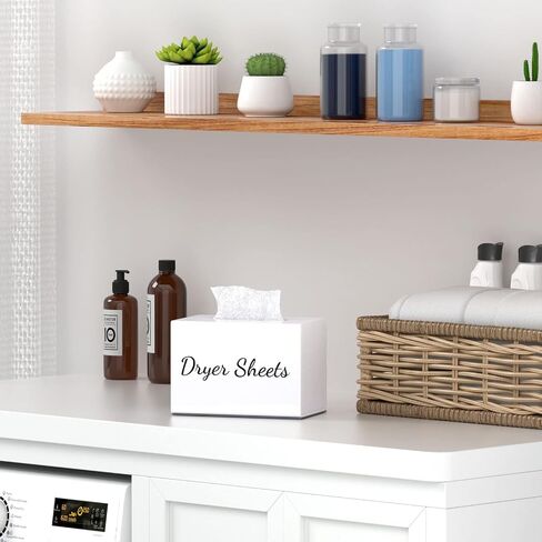 Farmhouse Dryer Sheet Holder, Carmanon Acrylic Dryer Sheet Dispenser Magnetic Laundry Fabric Softener Sheets Holder, Dryer Sheet Container Storage Box with Lid for Laundry Room Decor & Organization in Saudi Arabia