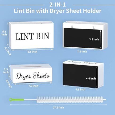 Farmhouse Dryer Sheet Holder, Carmanon Acrylic Dryer Sheet Dispenser Magnetic Laundry Fabric Softener Sheets Holder, Dryer Sheet Container Storage Box with Lid for Laundry Room Decor & Organization in Saudi Arabia