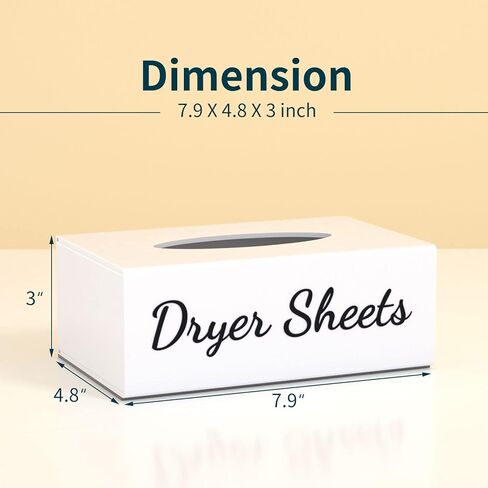 Farmhouse Dryer Sheet Holder, Carmanon Acrylic Dryer Sheet Dispenser Magnetic Laundry Fabric Softener Sheets Holder, Dryer Sheet Container Storage Box with Lid for Laundry Room Decor & Organization in Kuwait