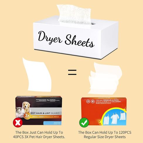 Farmhouse Dryer Sheet Holder, Carmanon Acrylic Dryer Sheet Dispenser Magnetic Laundry Fabric Softener Sheets Holder, Dryer Sheet Container Storage Box with Lid for Laundry Room Decor & Organization in Kuwait