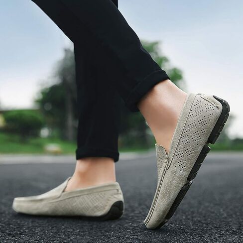 Santimon Mens Fashion Casual Boat Shoes Breathable Suede Slip on Driving Shoes in Kuwait
