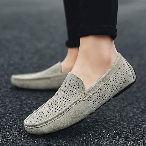 Santimon Mens Fashion Casual Boat Shoes Breathable Suede Slip on Driving Shoes in Kuwait