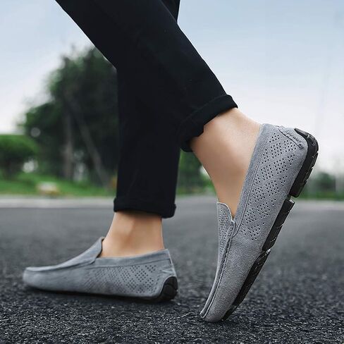 Santimon Mens Fashion Casual Boat Shoes Breathable Suede Slip on Driving Shoes in Kuwait